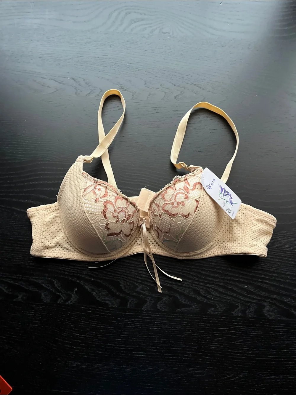 Chic Chunya Beige Lace Mesh Underwire Bra 36/B80 - Picture 16 of 16